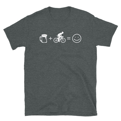 Bier, Lächeln Und Radfahren 1 - T-Shirt (Unisex) fahrrad Dark Heather
