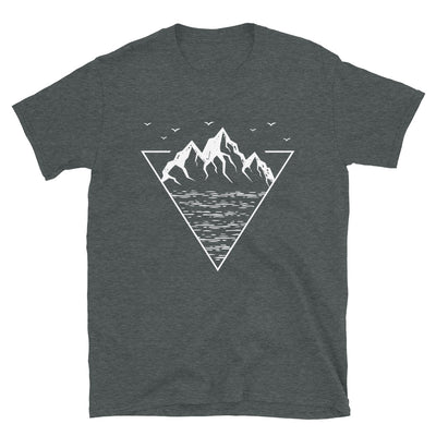 Berg Geometrisch - T-Shirt (Unisex) berge wandern Dark Heather