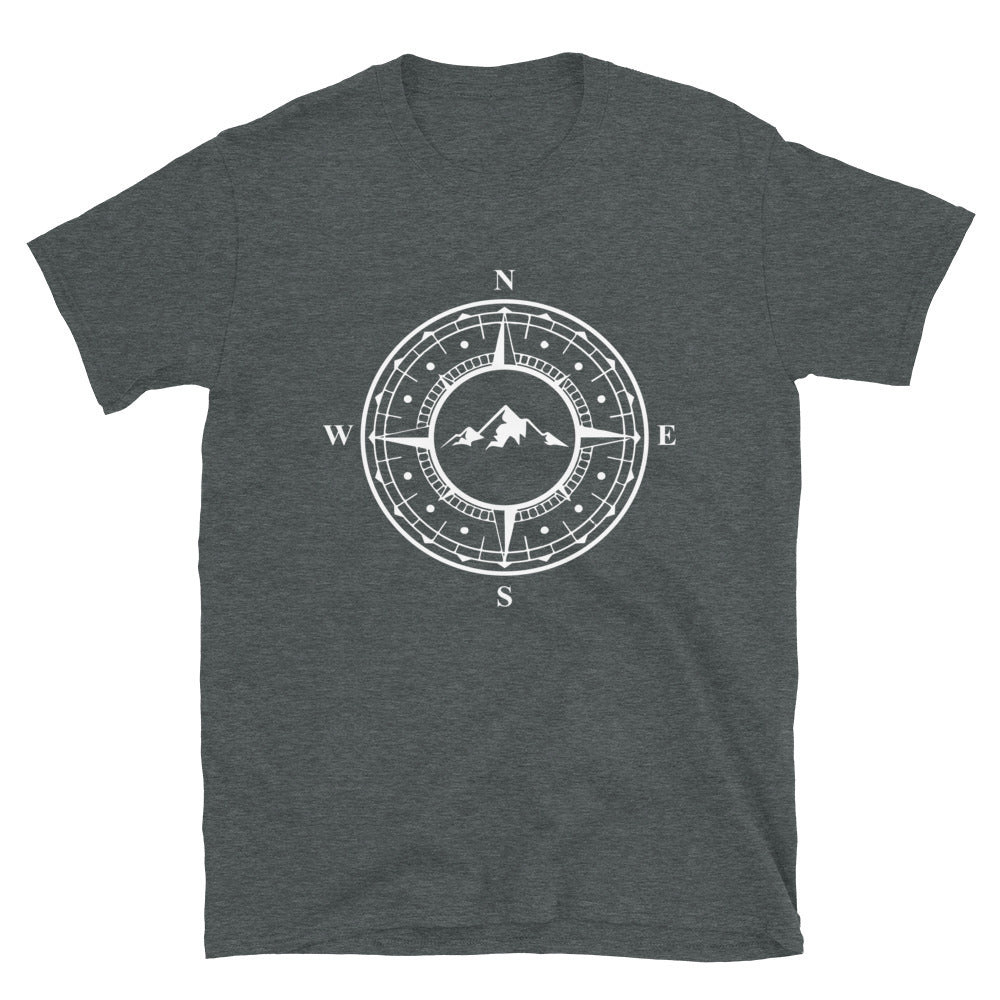 Berg Im Kompass - T-Shirt (Unisex) berge camping wandern Dark Heather