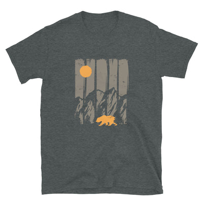 Berge, Mond Und Bär - T-Shirt (Unisex) berge camping Dark Heather