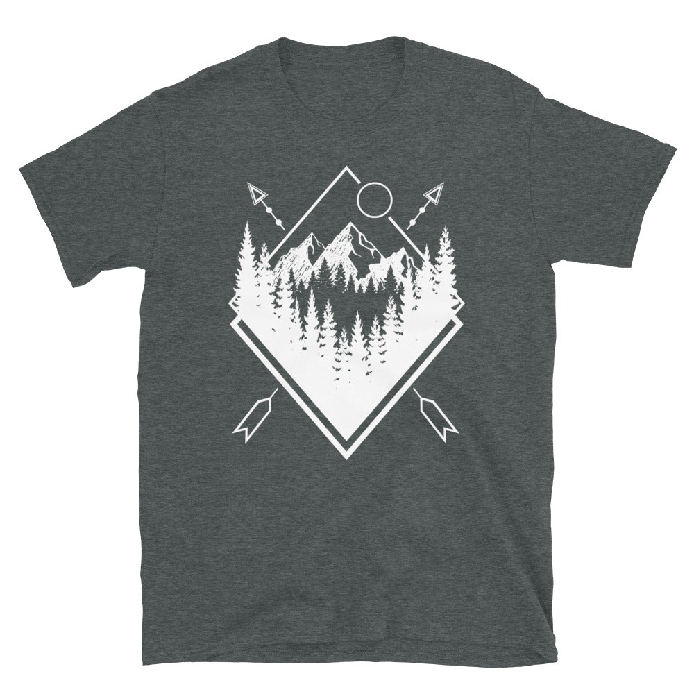 Berglandschaft Geometrisch - T-Shirt (Unisex) berge Dark Heather
