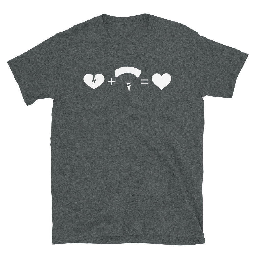 Gebrochenes Herz Und Paragliding - T-Shirt (Unisex) berge Dark Heather