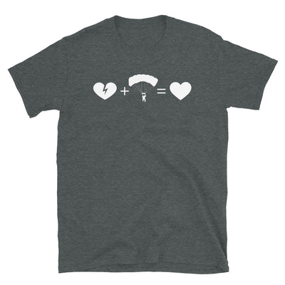 Gebrochenes Herz Und Paragliding - T-Shirt (Unisex) berge Dark Heather