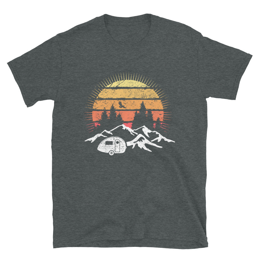 Camping Sonne Vintage - T-Shirt (Unisex) camping Dark Heather
