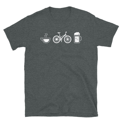 Kaffee, Bier Und Fahrrad - T-Shirt (Unisex) fahrrad Dark Heather