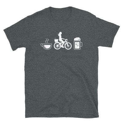Kaffee, Bier Und Radfahren - T-Shirt (Unisex) fahrrad Dark Heather