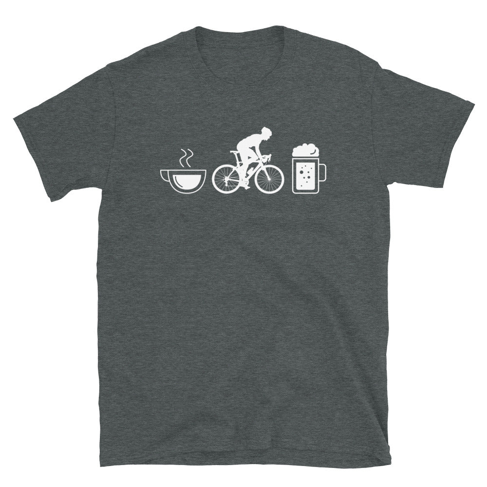 Kaffee, Bier Und Radfahren - T-Shirt (Unisex) fahrrad Dark Heather