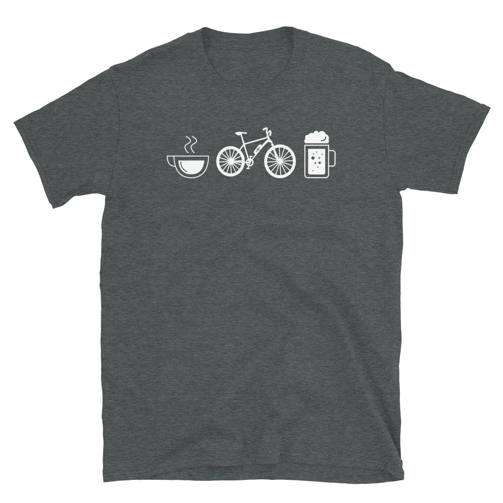 Kaffee, Bier Und E-Bike - T-Shirt (Unisex) e-bike Dark Heather