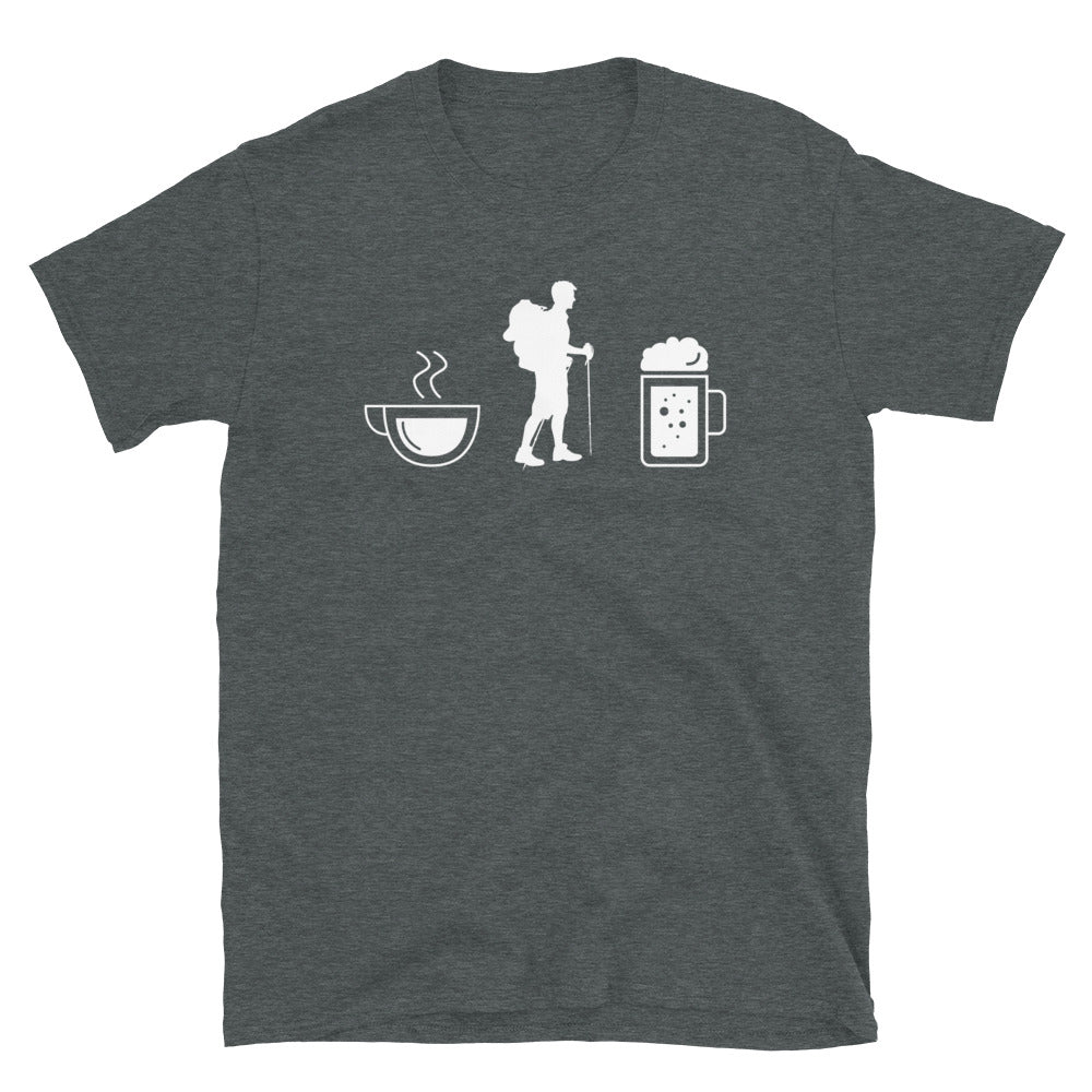 Kaffee, Bier Und Wandern - T-Shirt (Unisex) wandern Dark Heather