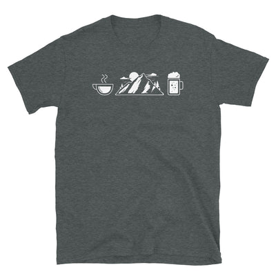 Kaffee, Bier Und Berg - T-Shirt (Unisex) fahrrad Dark Heather
