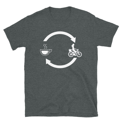 Kaffee, Pfeile Laden Und Radfahren 2 - T-Shirt (Unisex) fahrrad Dark Heather
