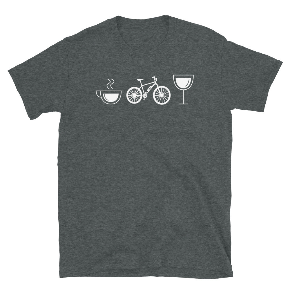 Kaffee, Wein Und E-Bike - T-Shirt (Unisex) e-bike Dark Heather