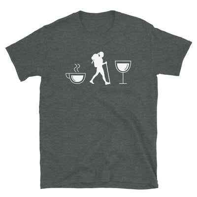 Kaffee, Wein Und Wandern - T-Shirt (Unisex) wandern Dark Heather
