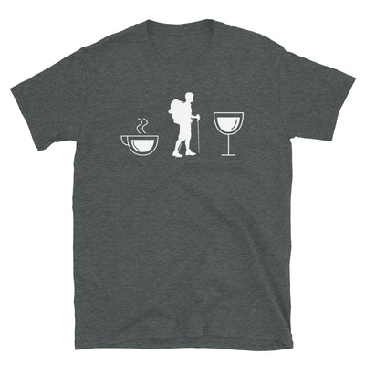 Kaffee, Wein Und Wandern - T-Shirt (Unisex) wandern Dark Heather