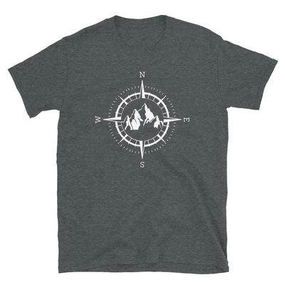Kompass Und Berg - T-Shirt (Unisex) berge Dark Heather