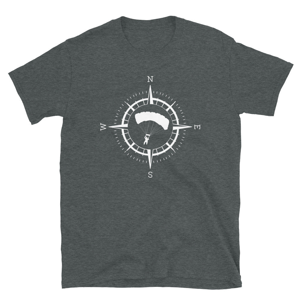 Kompass Und Gleitschirmfliegen - T-Shirt (Unisex) berge Dark Heather