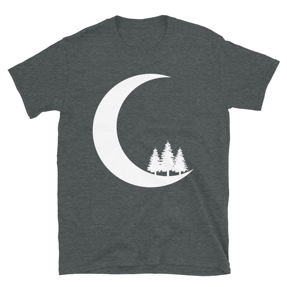 Halbmond - Bäume - T-Shirt (Unisex) camping Dark Heather