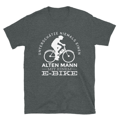 Alter Mann Mit Einem E-Bike - T-Shirt (Unisex) e-bike Dark Heather
