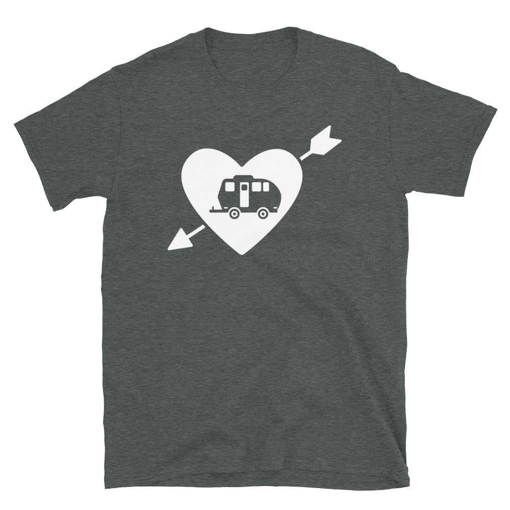 Herz, Pfeil Und Camping 2 - T-Shirt (Unisex) camping Dark Heather