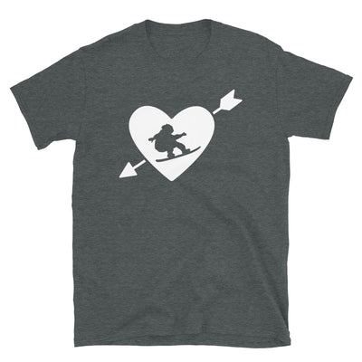 Arrow Heart Und Snowboarden - T-Shirt (Unisex) snowboarden Dark Heather