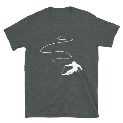 Kurvenlinie – Skifahren - T-Shirt (Unisex) klettern ski Dark Heather