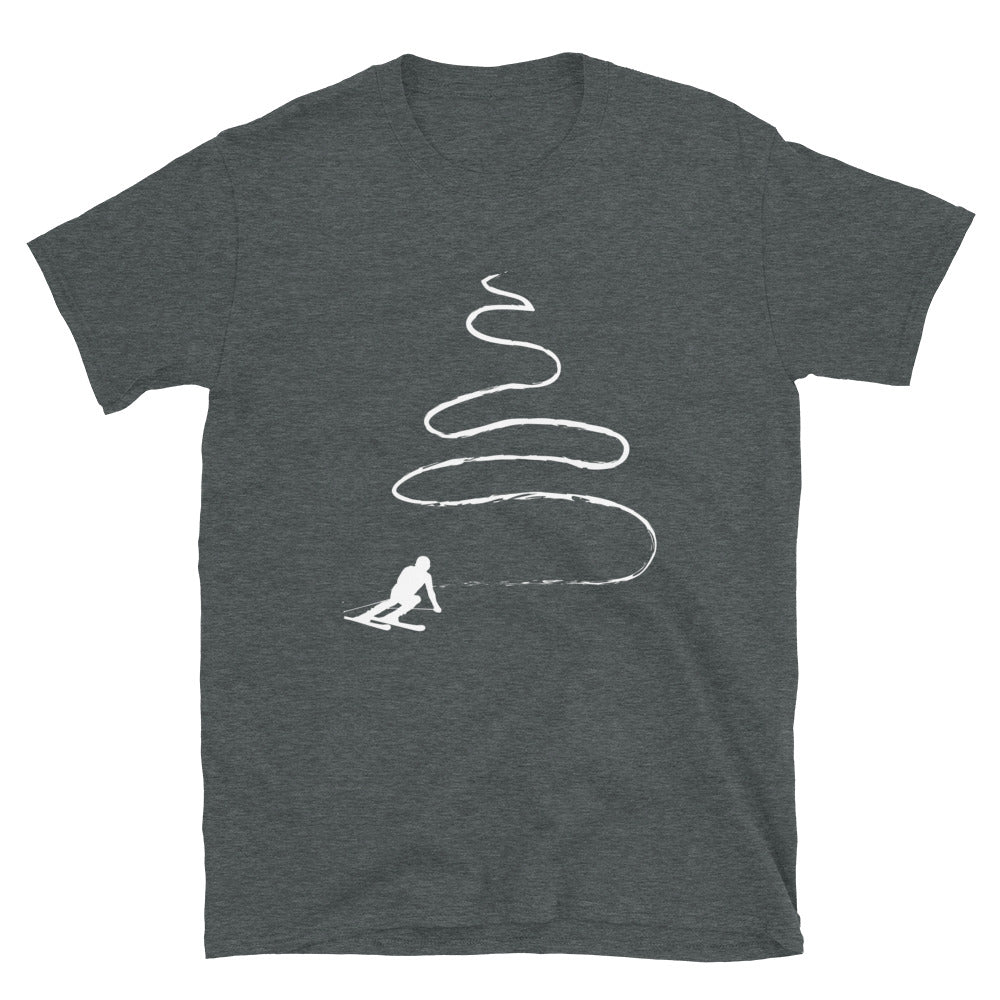 Kurvenlinie – Skifahren - T-Shirt (Unisex) klettern ski Dark Heather