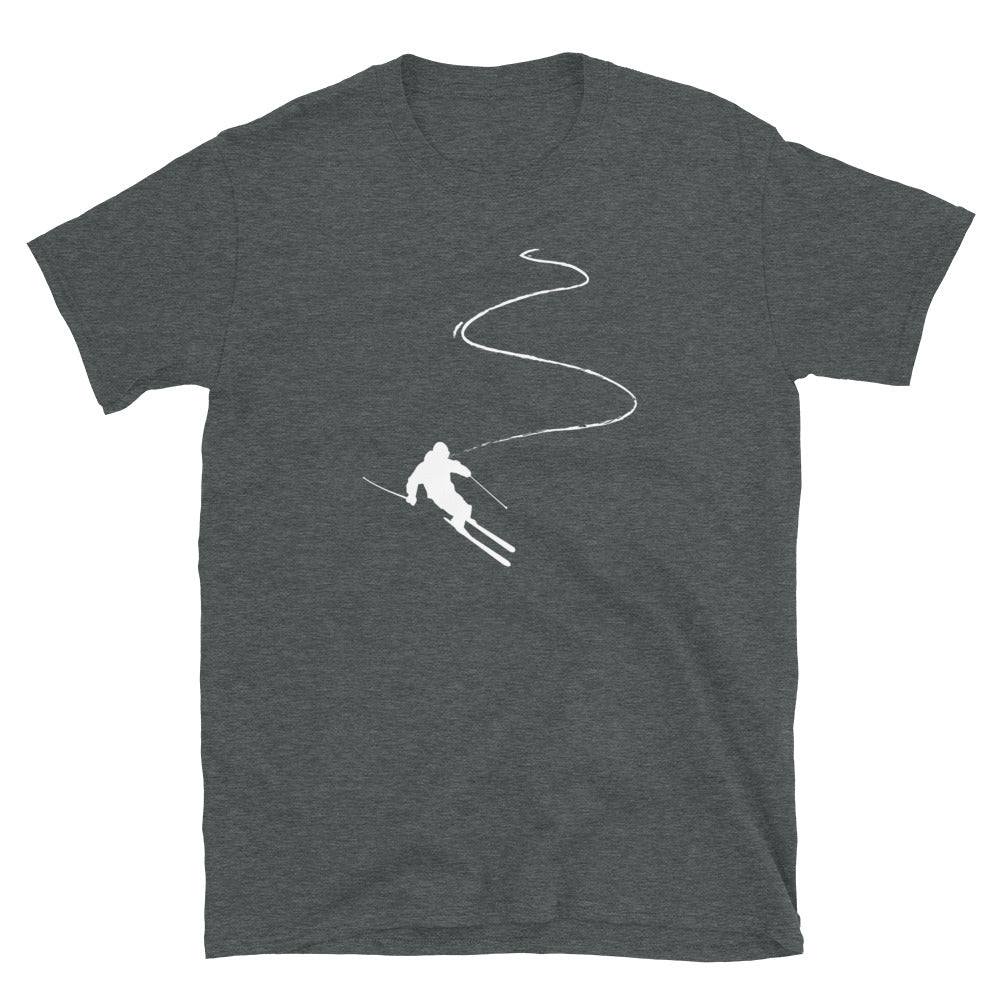 Kurvenlinie – Skifahren – (13) - T-Shirt (Unisex) klettern ski Dark Heather