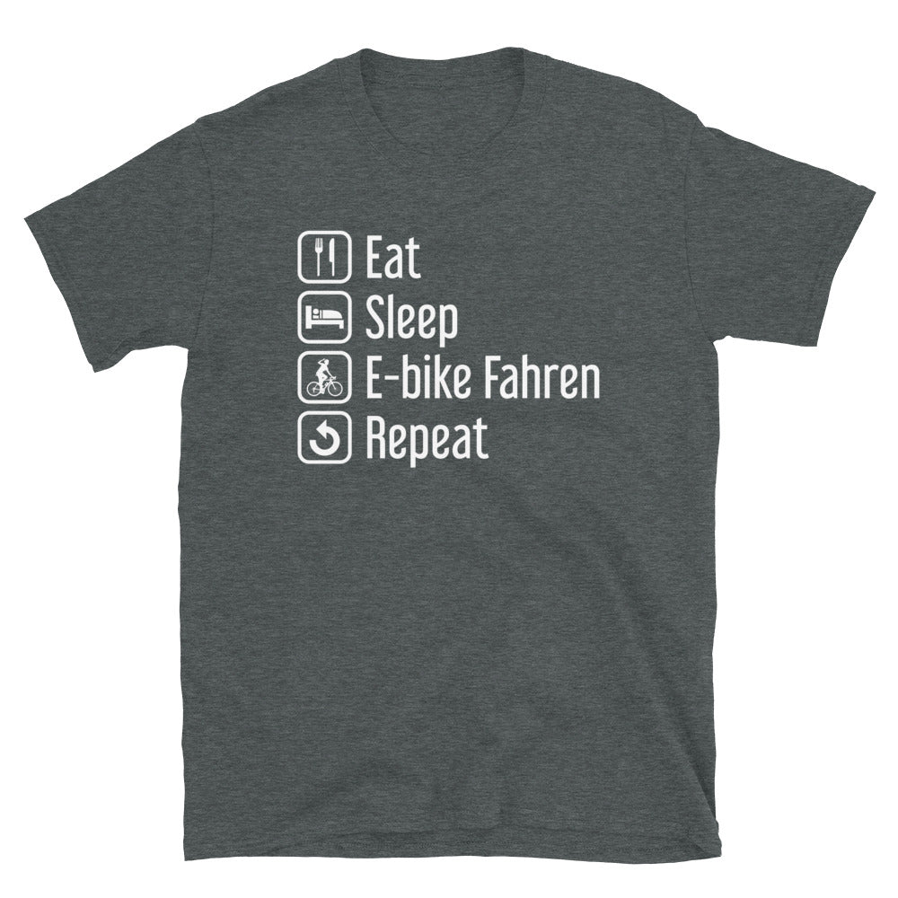 Eat Sleep E-Bike Fahren Repeat - T-Shirt (Unisex) e-bike Dark Heather