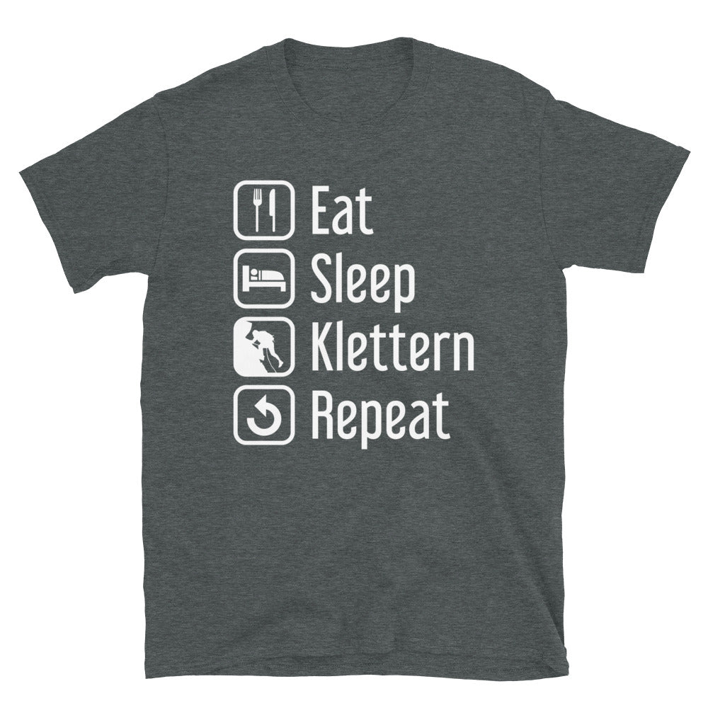 Eat Sleep Klettern Repeat - T-Shirt (Unisex) klettern Dark Heather