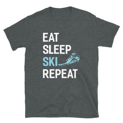 Eat Sleep Ski Repeat - T-Shirt (Unisex) klettern Dark Heather