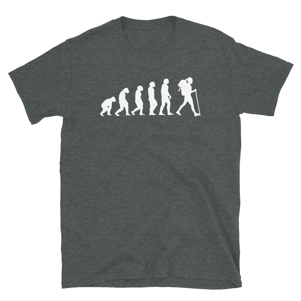Evolution Und Wandern - T-Shirt (Unisex) wandern Dark Heather