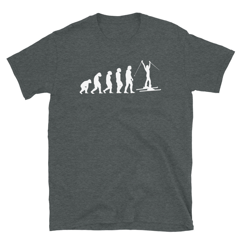 Evolution Und Skifahren - T-Shirt (Unisex) klettern ski Dark Heather