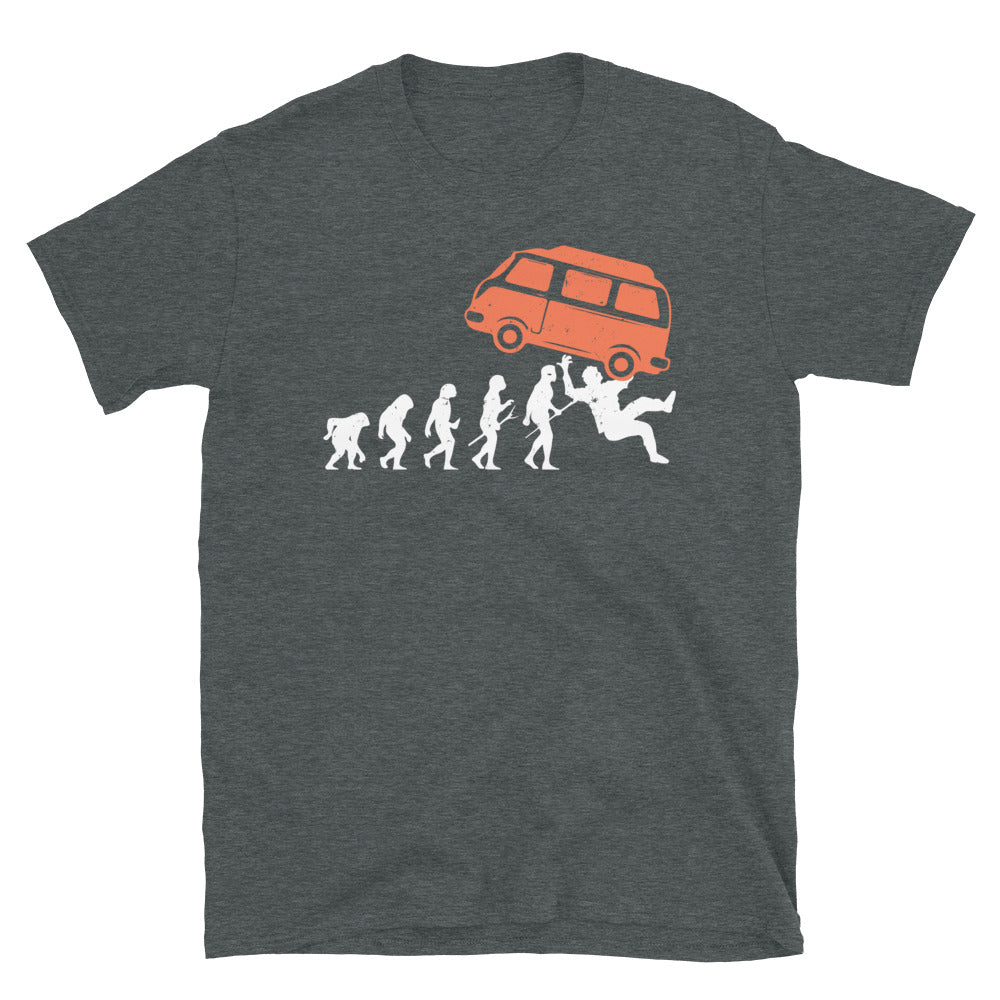 Evolution Und Camping Van - T-Shirt (Unisex) camping Dark Heather