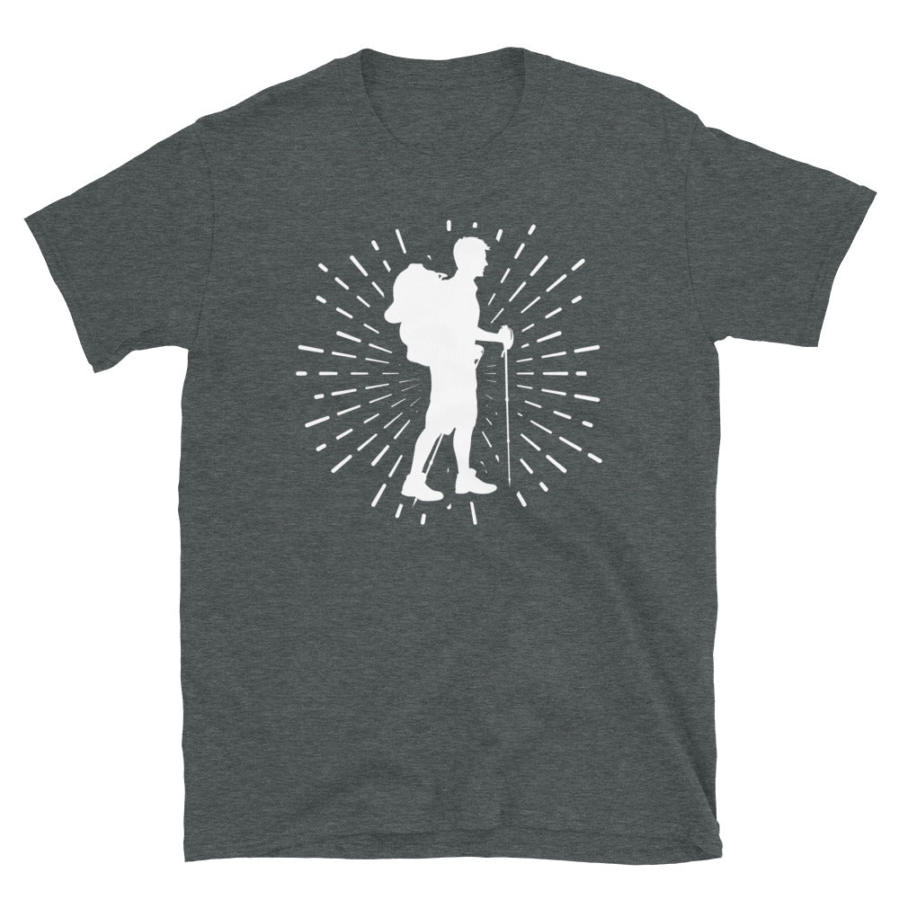 Feuerwerk Und Wandern - T-Shirt (Unisex) wandern Dark Heather
