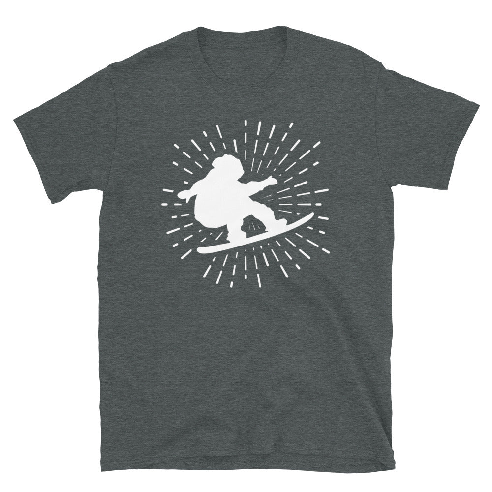 Feuerwerk Und Snowbarding - T-Shirt (Unisex) snowboarden Dark Heather