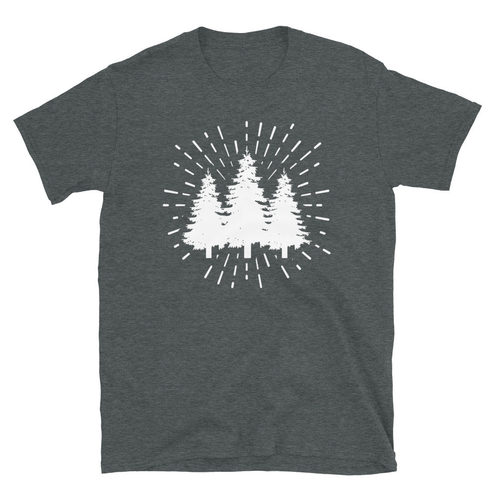 Feuerwerk Und Baum - T-Shirt (Unisex) camping Dark Heather