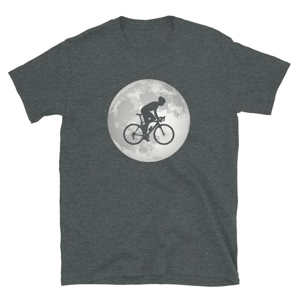 Vollmond - Mann Radfahrend - T-Shirt (Unisex) fahrrad Dark Heather