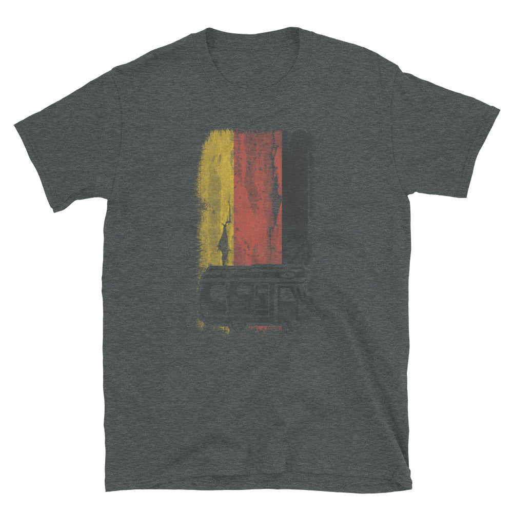 Deutsche Flagge Und Camping - T-Shirt (Unisex) camping Dark Heather