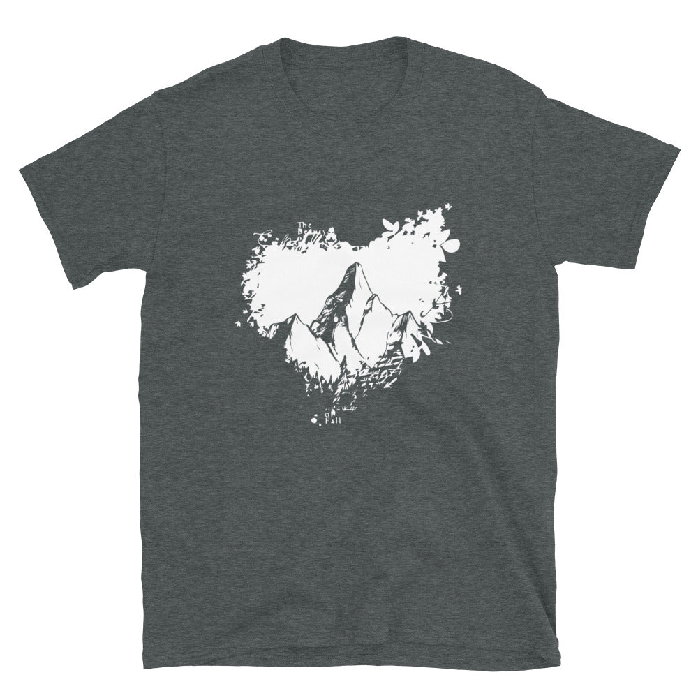 Grunge Herz - Berg - T-Shirt (Unisex) berge Dark Heather