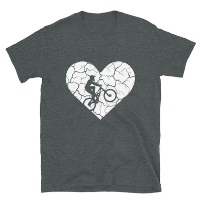 Grunge Herz - Mountainbike - (M) - T-Shirt (Unisex) Dark Heather