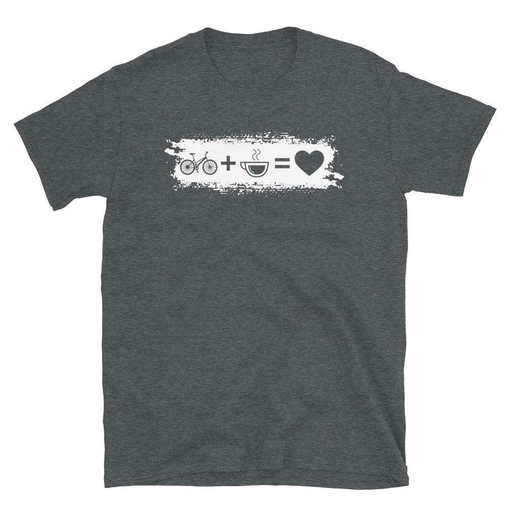 Grunge Rechteck - Herz - Kaffee - Radfahren - T-Shirt (Unisex) fahrrad Dark Heather