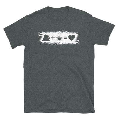 Grunge-Rechteck – Herz – Kaffee – Weibliches Klettern - T-Shirt (Unisex) klettern Dark Heather
