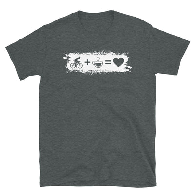 Grunge Rechteck - Herz - Kaffee - Mann Radfahren - T-Shirt (Unisex) fahrrad Dark Heather