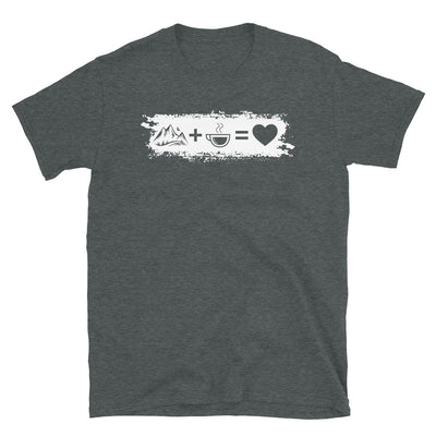 Grunge Rechteck - Herz - Kaffee - Berg - T-Shirt (Unisex) berge Dark Heather
