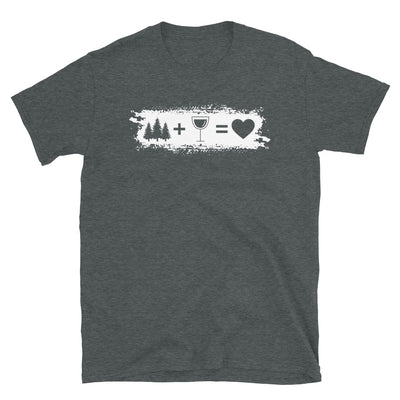 Grunge Rechteck - Herz - Wein - Bäume - T-Shirt (Unisex) camping Dark Heather