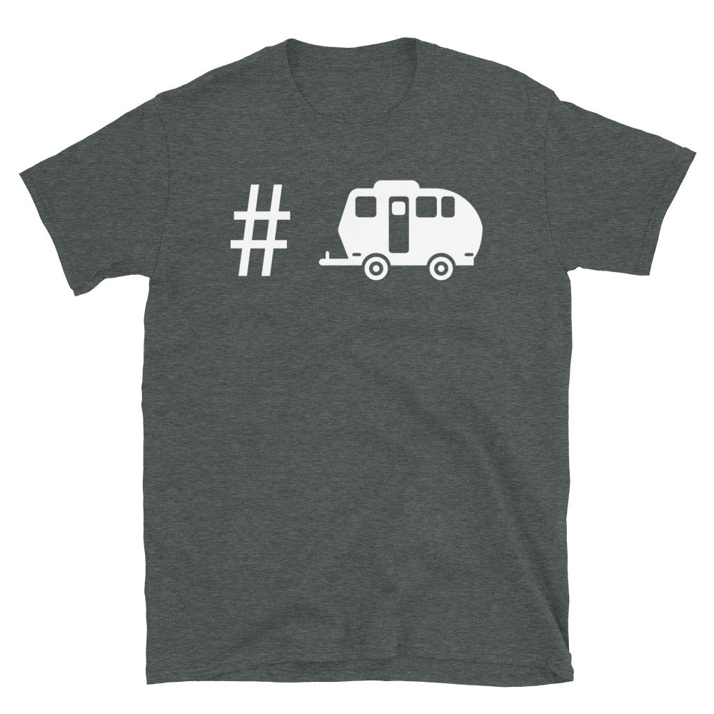 Hashtag - Campingwagen - T-Shirt (Unisex) camping Dark Heather