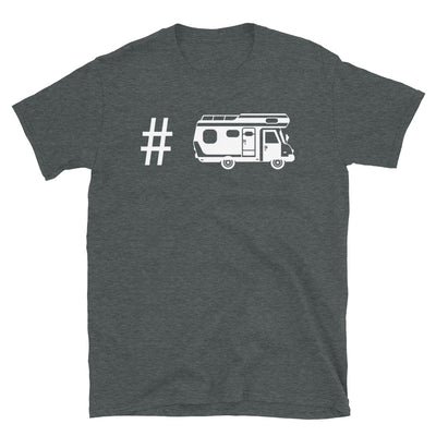 Hashtag - Camping Van - T-Shirt (Unisex) camping Dark Heather