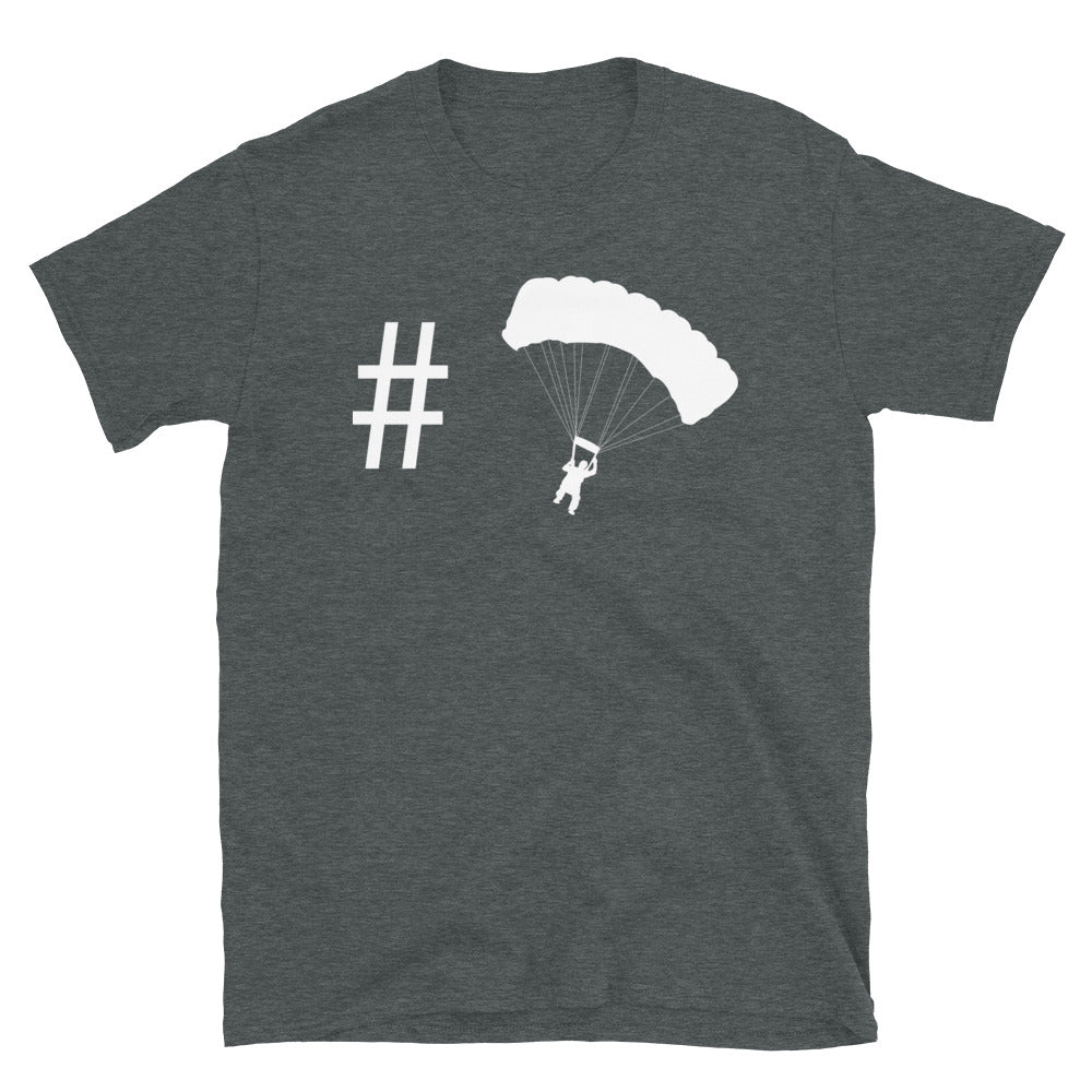 Hashtag - Gleitschirmfliegen - T-Shirt (Unisex) berge Dark Heather