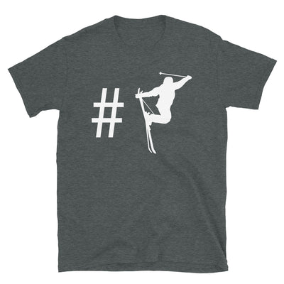 Hashtag - Skifahren - T-Shirt (Unisex) klettern ski Dark Heather