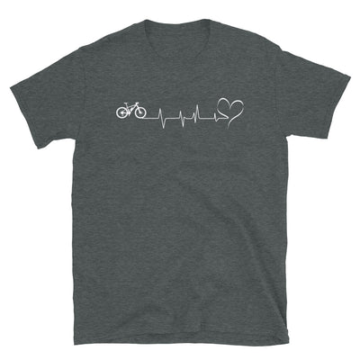 Herz - Herzschlag - Radfahren - T-Shirt (Unisex) fahrrad Dark Heather